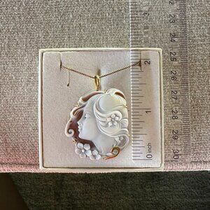 Brand New Italian Cameo Necklace - Sterling Silver - Cellini Gallery Pompeii